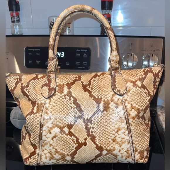 Michael Kors brown snakeskin purse - Picture 2 of 7